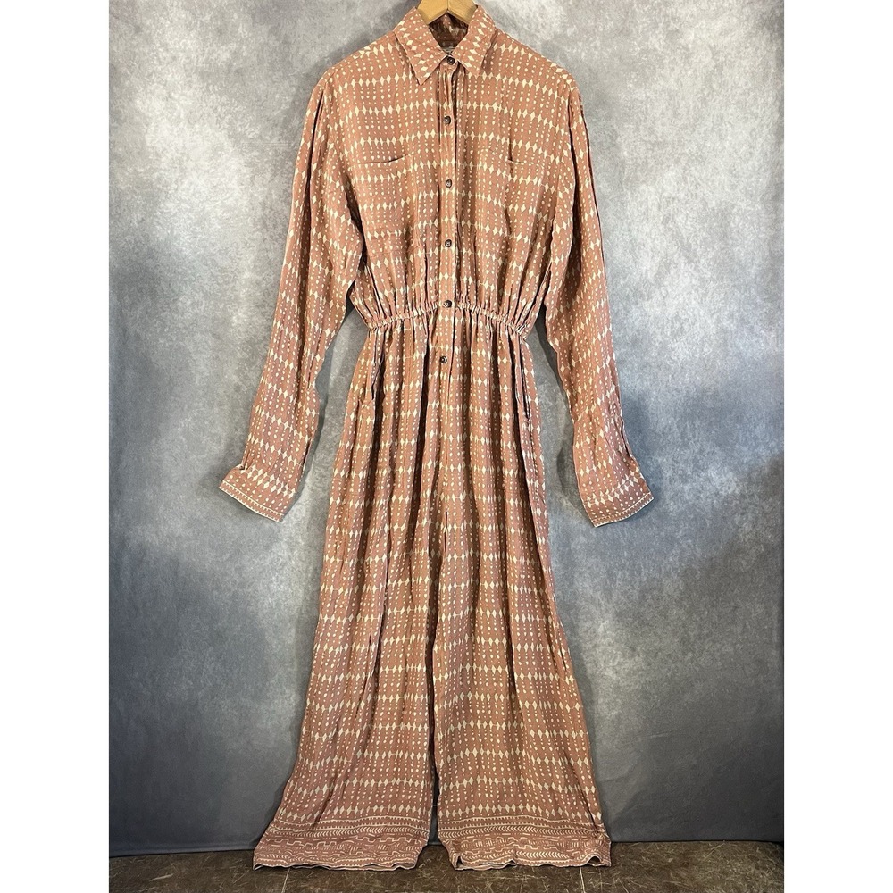 Jen's Pirate Booty Free People Jumpsuit Womens S Clay Geometric Boho Wide Leg